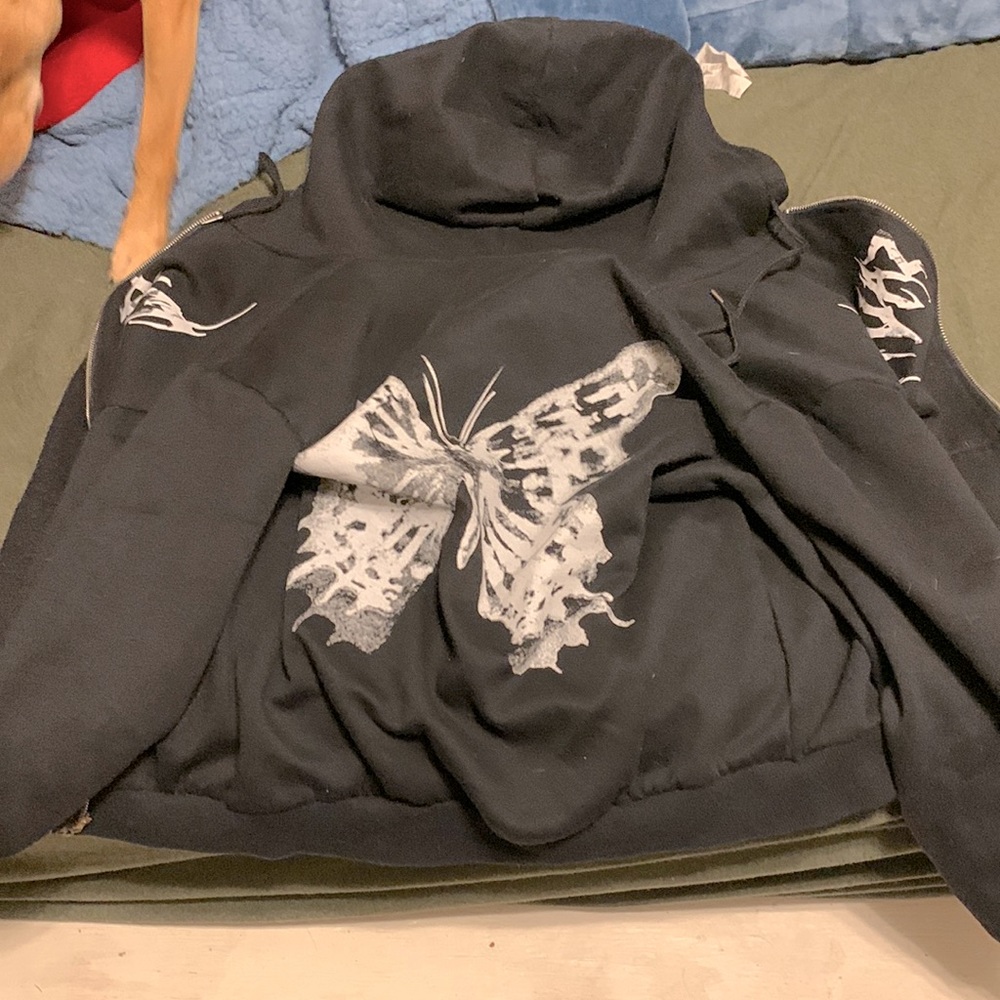 black alt zip up jacket with hood